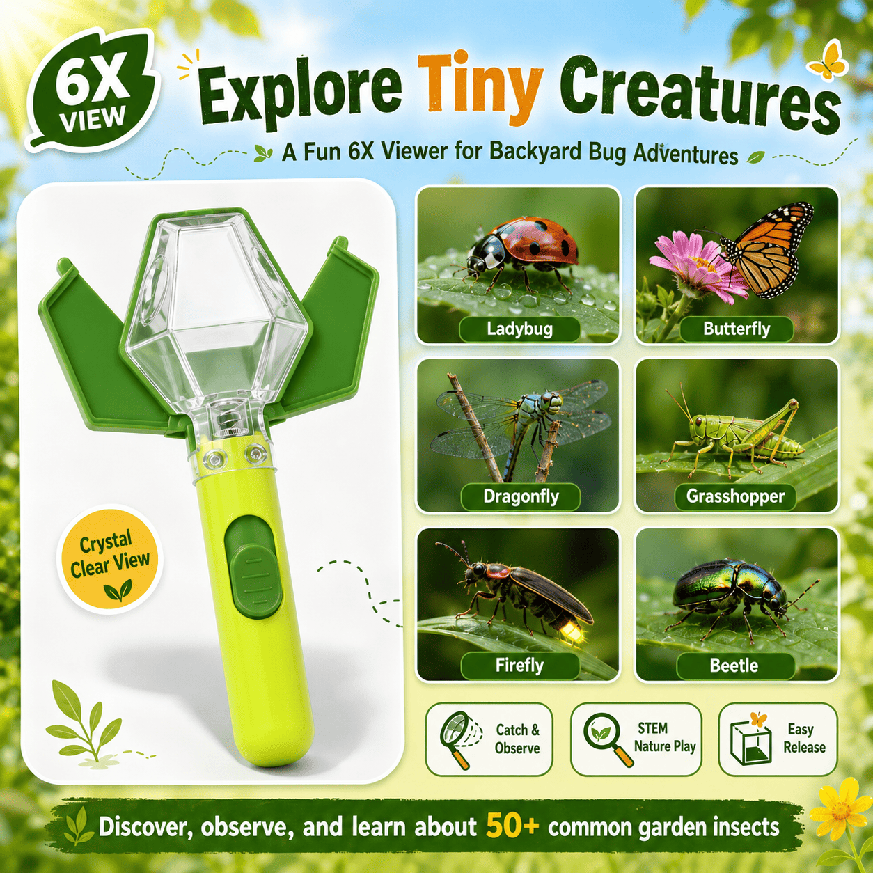 CritterView™ — Kids Bug Catcher & Magnifier