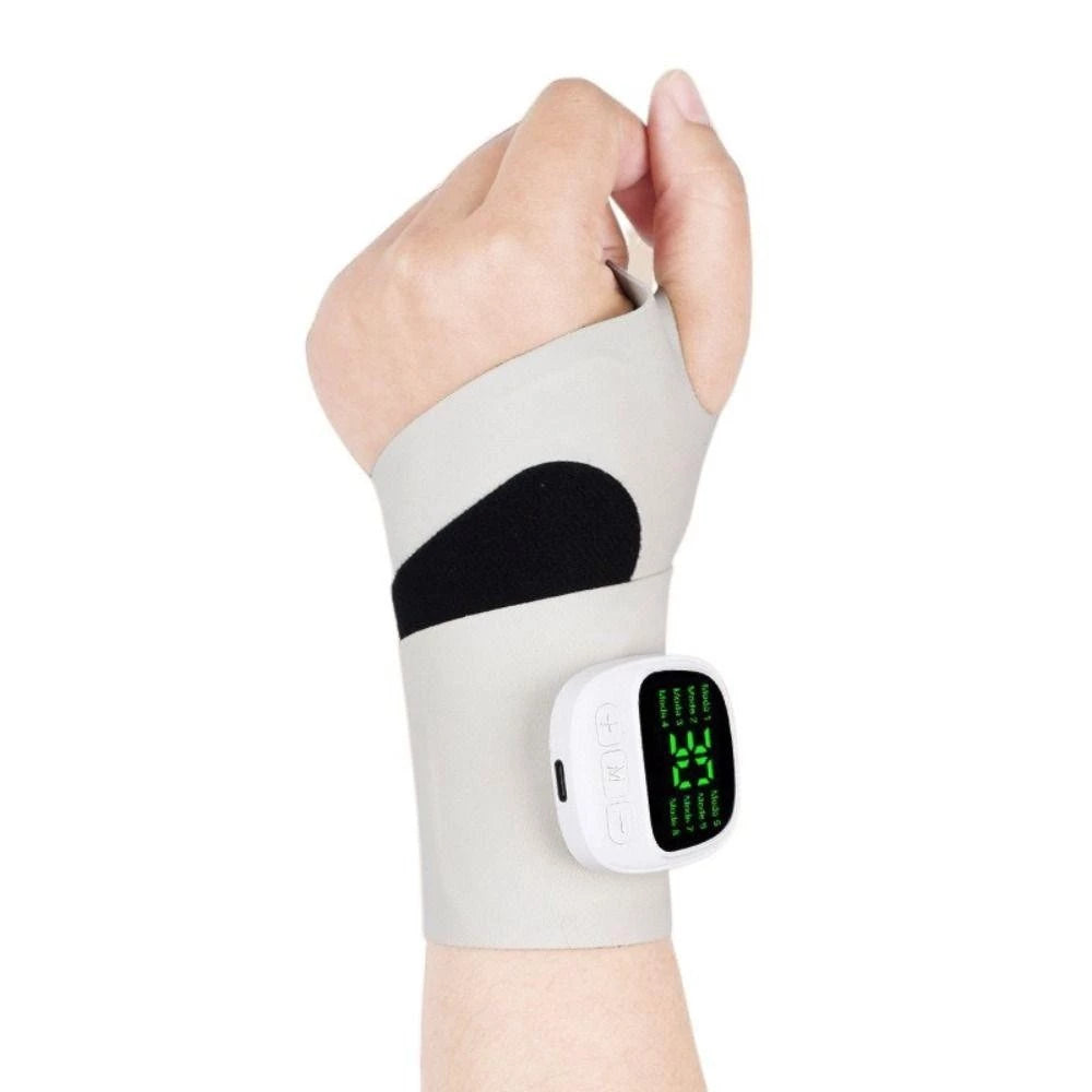 Wrist brace with digital display on a white background